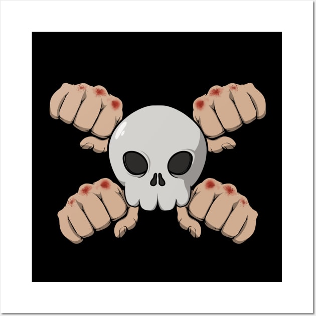 Bare Knuckle Boxing crew Jolly Roger (no caption) Wall Art by RampArt